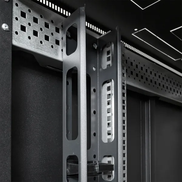Шкаф напольный 19" TERACOM PRO 42U 600x1000 мм двери перфорированная с замком-ручкой и перфорированная чёрный