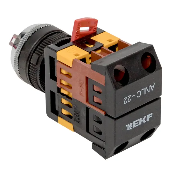 Переключатель ANLC-22 3P красный с подсветкой 24В DC NO+NC EKF PROxima