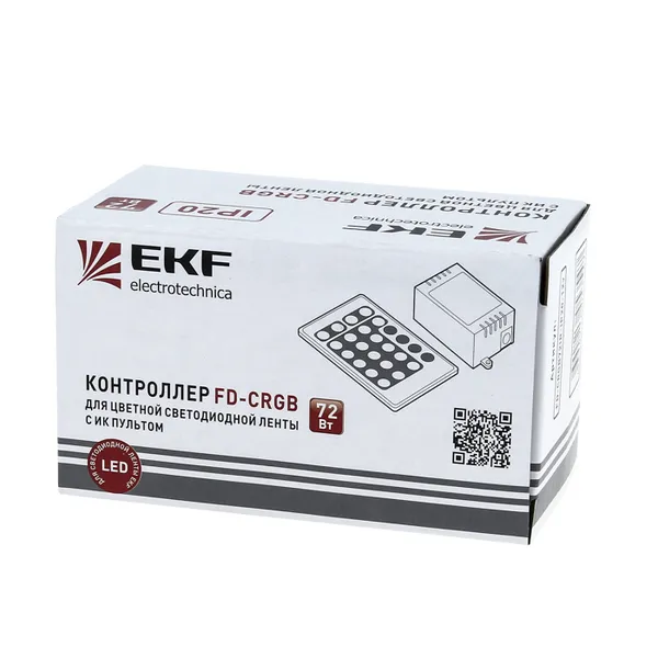 Драйвер-контроллер для RGB LED-ленты 72Вт IP20 12В с ИК пультом EKF Proxima