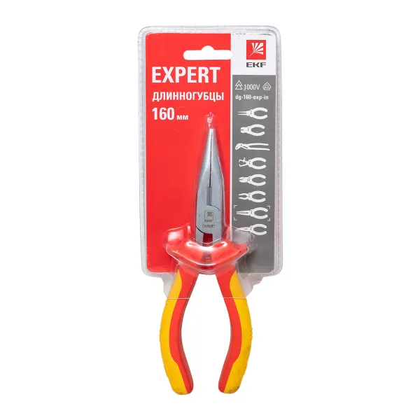 Длинногубцы Expert 160 мм 1000В EKF