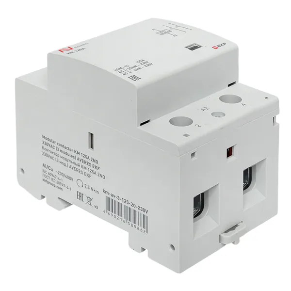 Контактор модульный КМ 125А 2NО 230VAC (3 мод.) AVERES EKF