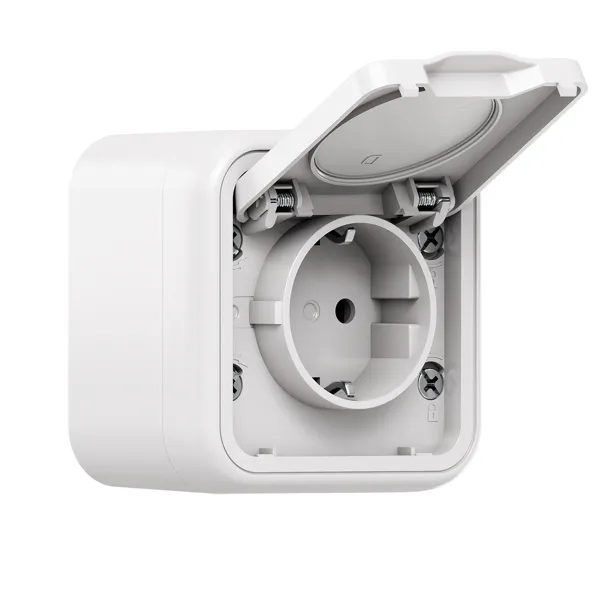 Розетка, одноместная, ОП, винтовые клеммы белый, Бронто EKF