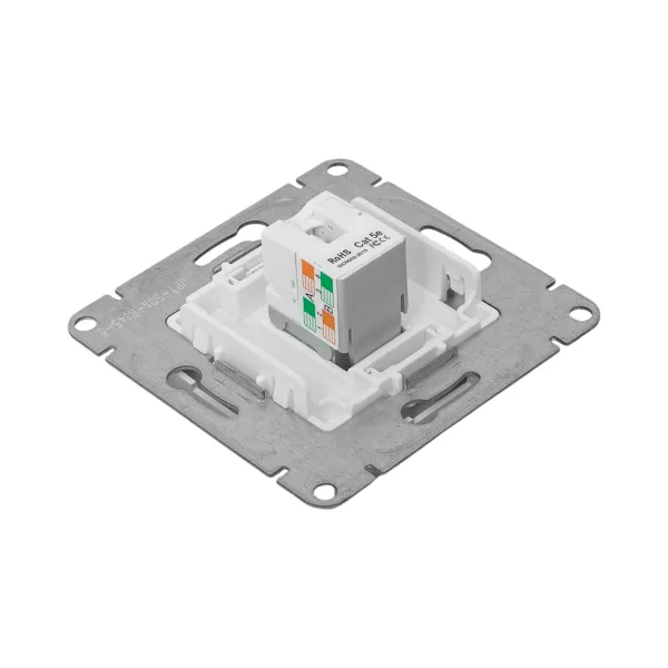 Механизм розетки RJ45 - 2шт, (cat5), алюминий Эпика EKF
