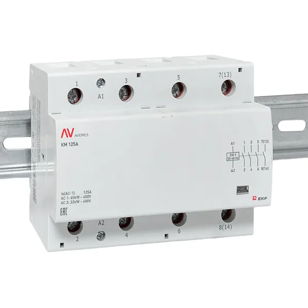 Контактор модульный КМ 125А 4NO 230VAC (6 мод.) AVERES EKF