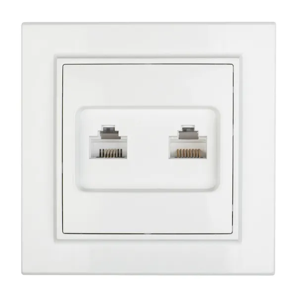 Минск Розетка RJ-45+Phone СП белая EKF Basic