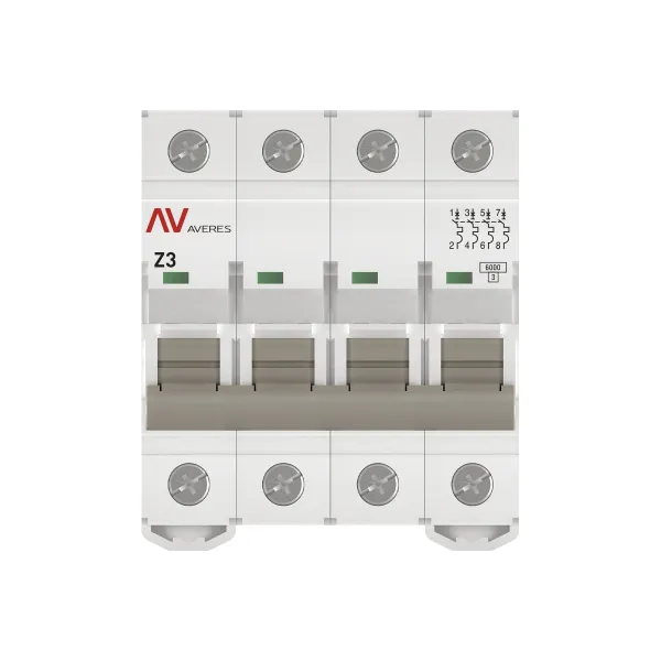 Выключатель автоматический AV-6 4P 3A (Z) 6kA EKF AVERES