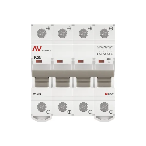 Выключатель автоматический AV-6 DC 4P 25A (K) 6kA EKF AVERES