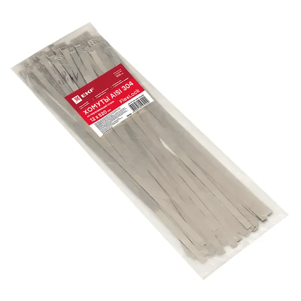 Хомут AISI 304 из нержавеющей стали, 12x520 (100 шт.) FlexLock PROxima