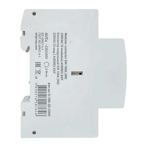 Контактор модульный КМ 100А 2NО 230VAC (3 мод.) AVERES EKF