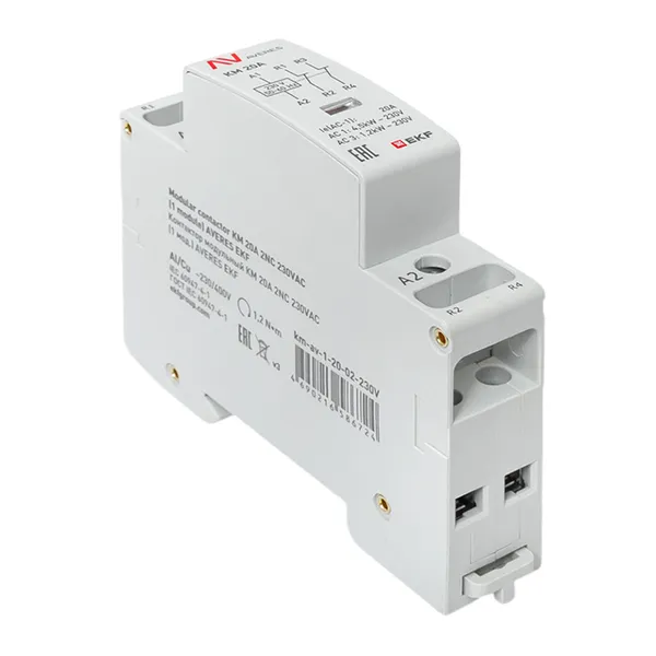 Контактор модульный КМ 20А 2NC 230VAC (1 мод.) AVERES EKF