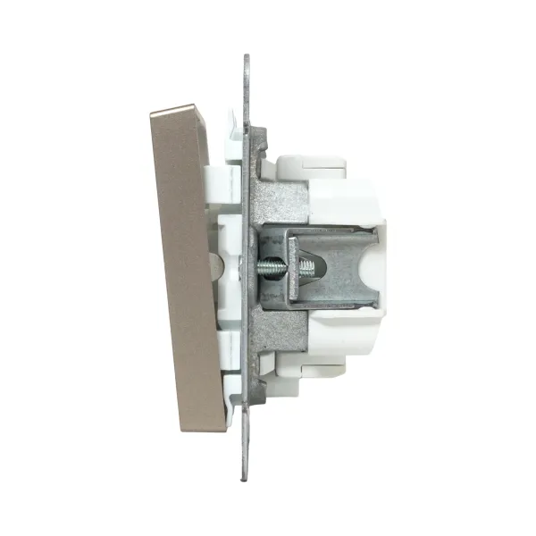 Механизм выключателя, одноклавишный, с подсветкой, шампань Эпика EKF