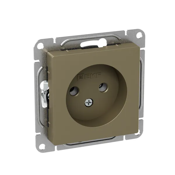 Механизм розетки, 16А, без заземления, без шторок, шампань Эпика EKF