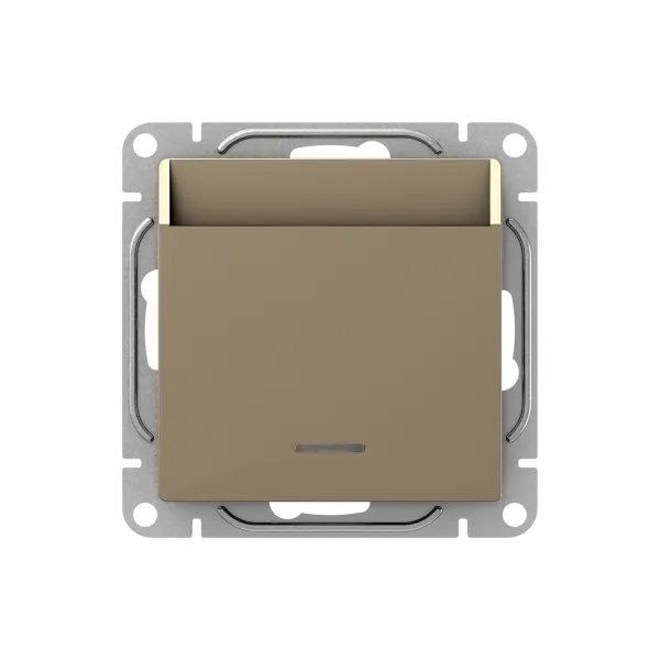 Механизм выключателя, карточный, с подсветкой, шампань Эпика EKF