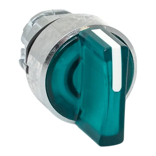 Исполнительный механизм переключателя ХB4 зеленый на 3 положения с фиксацией, с подсветкой с короткой ручкой IP65 EKF