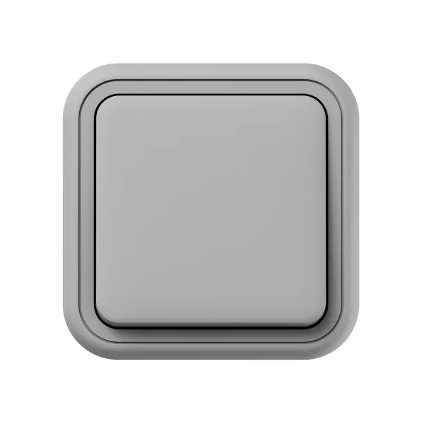 Выключатель, одноклавишный, кнопочный, ОП, автоматические клеммы серый, Бронто EKF