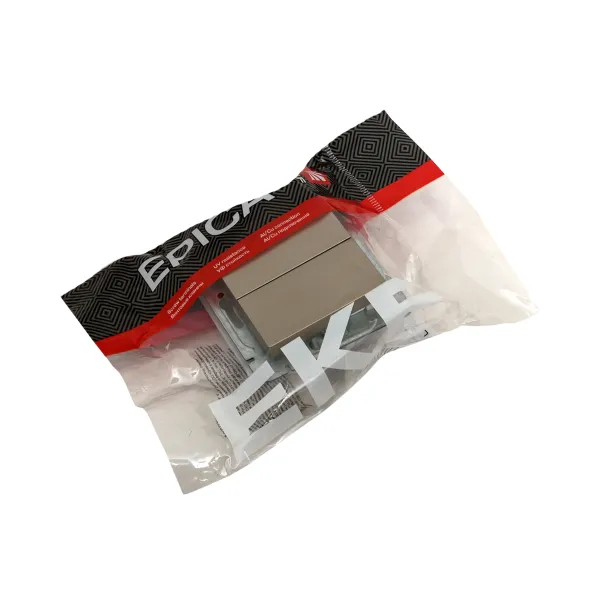 Механизм выключателя, двухклавишный, кнопочный, шампань Эпика EKF