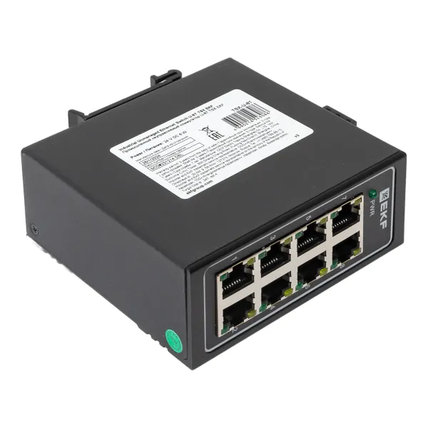 Промышленный неуправляемый коммутатор U-8T, 8 портов 10/100Base-T(X) RJ45, монтаж на динрейку TSX EKF