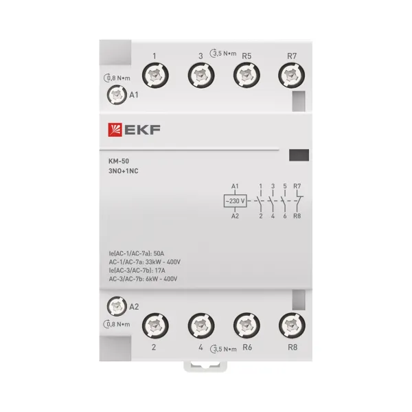Контактор модульный КМ 50А 3NО+NC (3 мод.) EKF PROxima