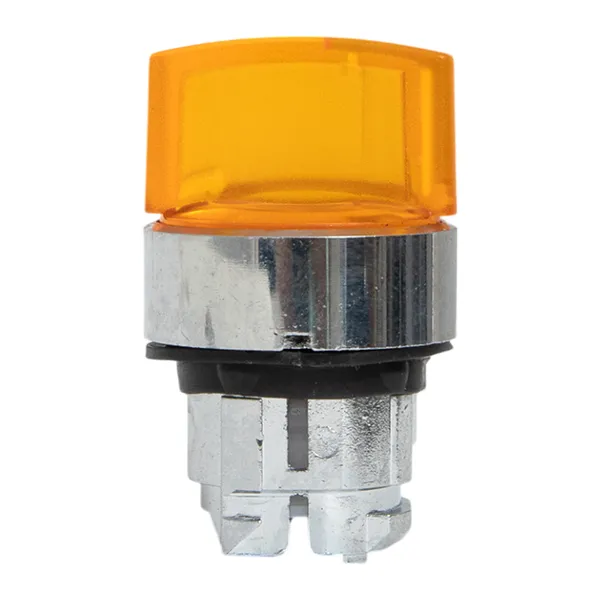 Исполнительный механизм переключателя ХB4 желтый на 3 положения с фиксацией, с подсветкой с короткой ручкой IP65 EKF