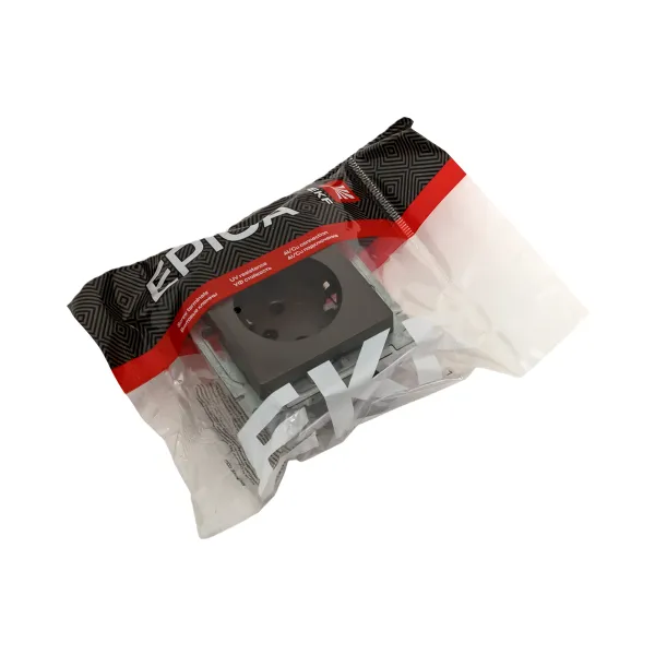 Механизм розетки, 16А, с заземлением, без шторок, мокко Эпика EKF