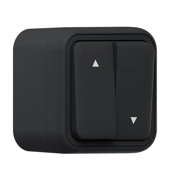 Выключатель, для жалюзи черный, ОП, винтовые клеммы антрацит, Бронто EKF