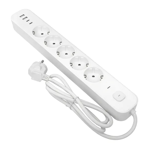Удлинитель LUX 5 гнезд 2USB 2,4А+2type-C 5 метров 1,5мм2 EKF