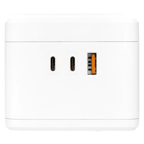 Удлинитель "Куб" 2 гнезда 1USB + 2Type C с быстрой зарядкой, подставкой под телефон и ночником 1,3 метра 1мм2
