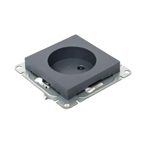 Механизм розетки, 16А, без заземления, со шторками, графит Эпика EKF