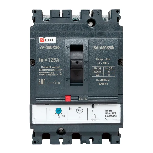 Выключатель автоматический ВА-99C 250/125А 3P 45кА EKF