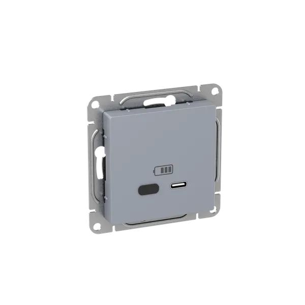 Механизм розетки USB-С, быстрая, алюминий Эпика EKF
