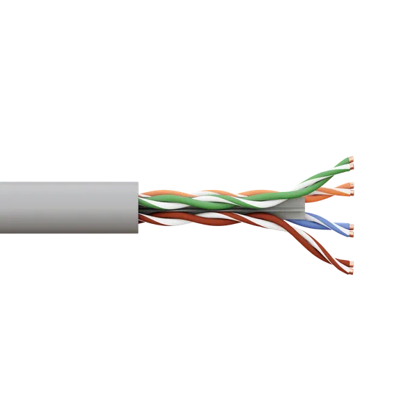 Кабель витая пара TERACOM PRO Cat.6 U/UTP 4 пары solid 23AWG оболочка LSZH нг(А)-HF цвет серый (упак. 305м)