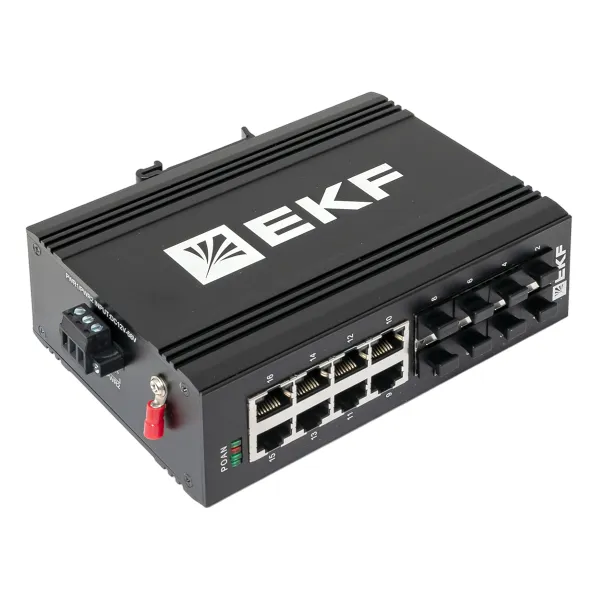 Промышленный неуправляемый коммутатор U-8GX/SFP-8GT, 8 портов 1000Base-X SFP, 8 портов 10/100/1000Base-T(X) RJ45, монтаж на динрейку TSX EKF