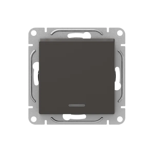 Механизм выключателя, одноклавишный, с подсветкой, мокко Эпика EKF