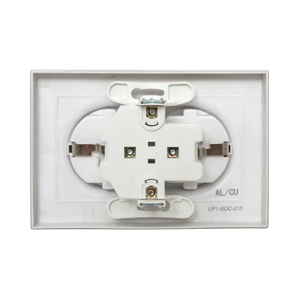 Механизм розетки двойной, 16А, с заземлением, без шторок, с рамкой, шампань Эпика EKF