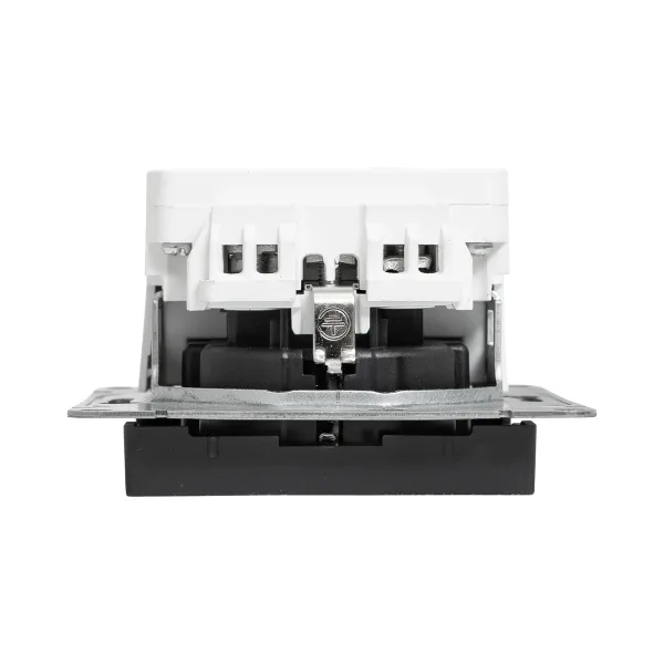 Механизм розетки с USB-A+С - 2шт, 16А, с заземлением, со шторками, чёрный Эпика EKF