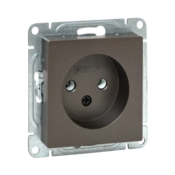 Механизм розетки, 16А, без заземления, без шторок, мокко Эпика EKF