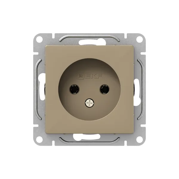 Механизм розетки, 16А, без заземления, без шторок, шампань Эпика EKF