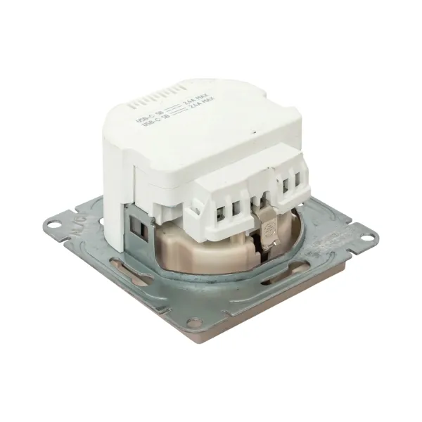 Механизм розетки с USB-C - 2шт, 16А, с заземлением, со шторками, кремовый Эпика EKF