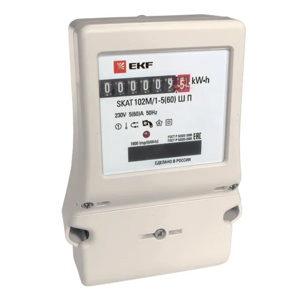 Счетчик электрической энергии однофазный SKAT 102M/1-5(60) SP EKF PROxima