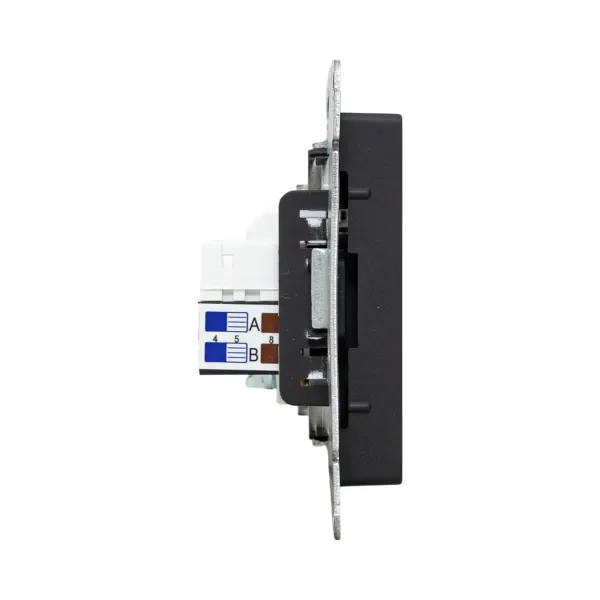 Механизм розетки TV+RJ45 (cat5), чёрный Эпика EKF