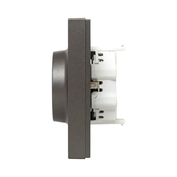 Механизм розетки двойной, 16А, с заземлением, со шторками, с рамкой, мокко Эпика EKF