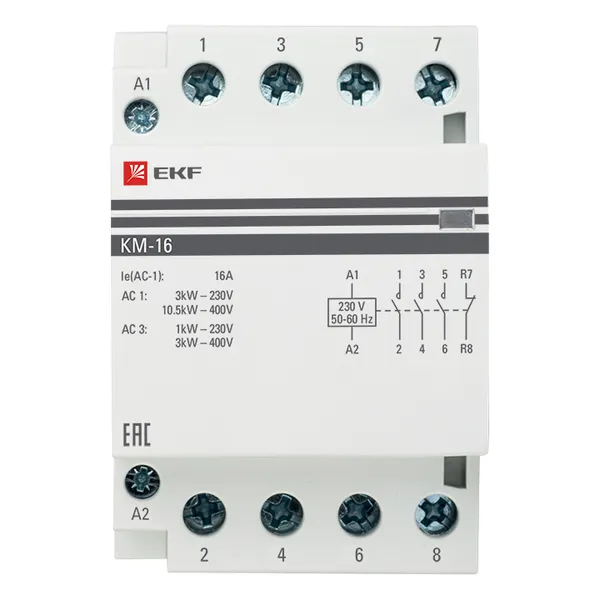 Контактор модульный КМ 16А 2NО+2NC (3 мод.) EKF PROxima