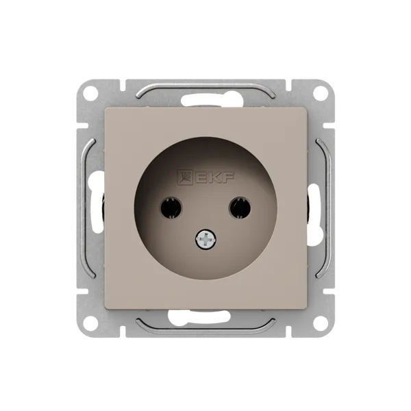 Механизм розетки, 16А, без заземления, без шторок, кремовый Эпика EKF