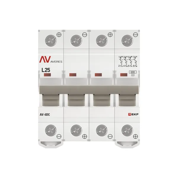Выключатель автоматический AV-6 DC 4P 25A (L) 6kA EKF AVERES