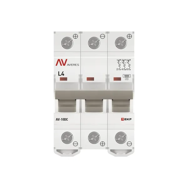 Выключатель автоматический AV-10 DC 3P 4A (L) 10kA EKF AVERES