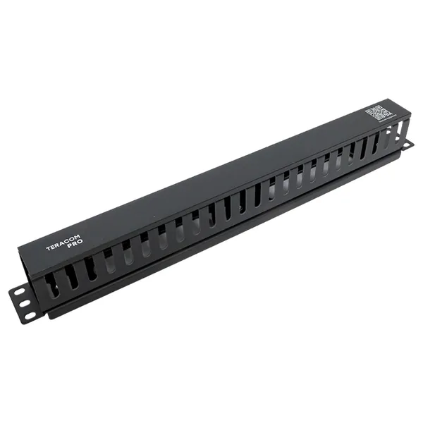 Кабельный органайзер TERACOM PRO с крышкой 19" 1U пластиковый черный