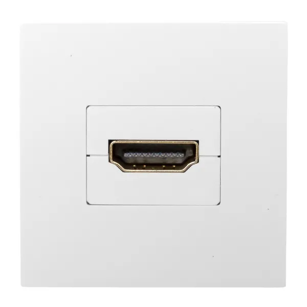 Розетка HDMI, 2 модуля, 1 гнездо, без индикатора, белая EKF