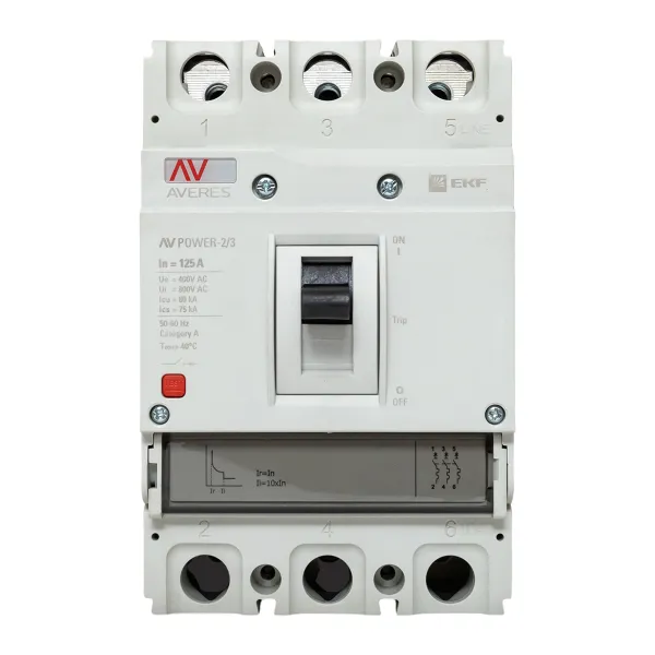 Автоматический выключатель AV POWER-2/3 125А 80kA TR EKF AVERES