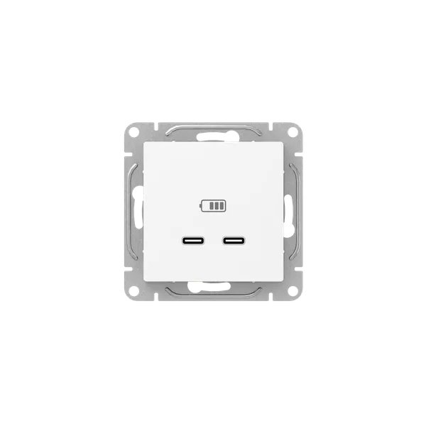 Механизм розетки USB-C - 2шт, белый Эпика EKF
