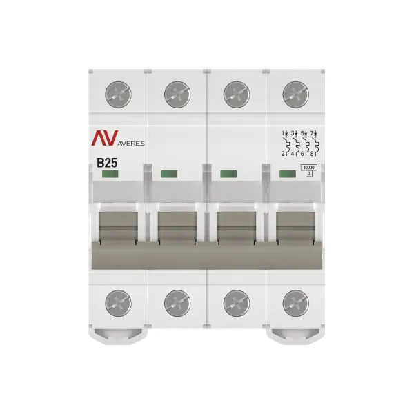 Выключатель автоматический AV-10 4P 25A (B) 10kA EKF AVERES